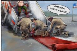 Трамп поставив американських солдат на коліна під літерами РОСІЯ: фотофакт і відео