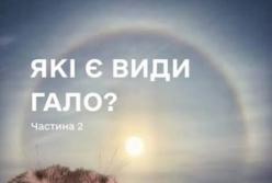 Види гало: паргелій, зенітна дуга та світловий стовп
