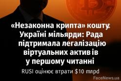 «Незаконна крипта» коштує Україні мільярди: Рада підтримала легалізацію віртуальних активів у першому читанні, RUSI оцінює втрати в $10 млрд