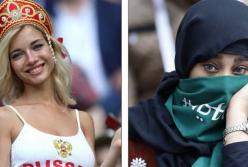 Два лица ЧМ-2018: гламурные россиянки и саудитки в хиджабах (фото)