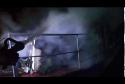 В Кривом Роге сгорел прогулочный катер (видео)