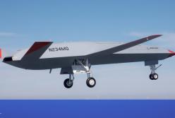 Первый полет военного дрона-заправщика США "Скат"  (видео)