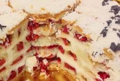Все требуют рецепт! Вкуснейший торт «Вишня в снегу» (видео)