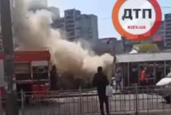 В Киеве горела МАФ-пиццерия (видео)