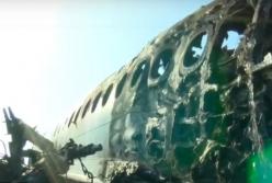 Первые кадры сгоревшего самолета Superjet, Москва, Шереметьево (видео)