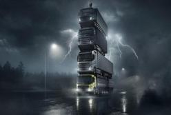 Volvo показали движущуюся башню из четырех грузовиков (видео)