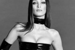 Полуголая Белла Хадид снялась в латексном наряде (видео)