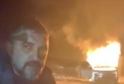 Кадры, как лидер «евробляхеров» сжег свой Range Rover  в знак протеста (видео)
