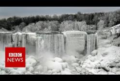 Ниагарский водопад сковали морозы (видео)
