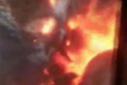 В Запорожской области на трассе сгорела фура (видео)