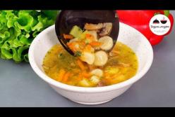 Простой грибной суп с галушками (видео)
