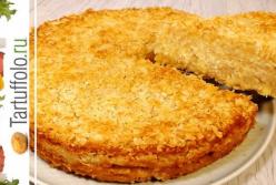 Пирог из овсяных хлопьев с яблоками за 10 минут (видео)