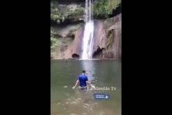 Мужчина прыгнул с водопада ради забавы и утонул (видео)