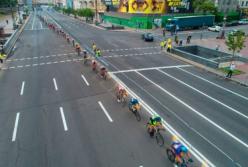 Масштабная велогонка в Киеве с высоты птичьего полета (видео)