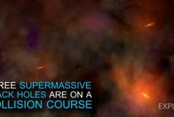 Ученые обнаружили гигантское групповое столкновение черных дыр (видео)