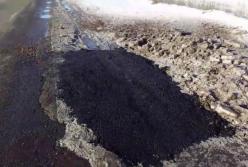 Коммунальщики закатали дыру в асфальте вместе со снегом и льдом (видео)