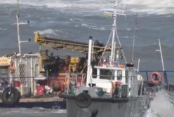 В Одесской области на берег выкинуло буксир и буровую платформу (видео)