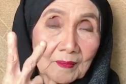 Сеть поразила реакция 93-летней прабабушки после нанесения макияжа (видео)