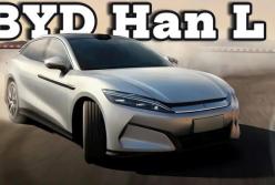 BYD Han L (2025): новий флагманський седан лінійки Han — гібрид до 1400 км ходу та LiDAR у всіх версіях