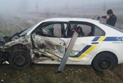 На Херсонщине пьяный полицейский устроил ДТП с коллегами (видео)