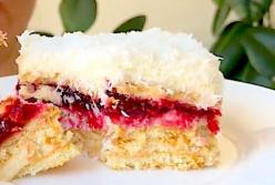 Восхитительный торт без выпечки "Фантазия": с кокосовым кремом и фруктовой начинкой (видео)