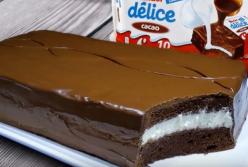 Гигантский Киндер Delice: Очень шикарное пирожное, простое в приготовлении (видео) 