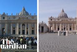 В Сети показали площадь Святого Петра в Риме до и после введения карантина (видео)