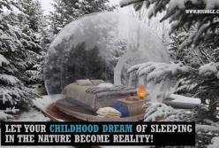 Создан уникальный отель из прозрачных пузырей (видео)