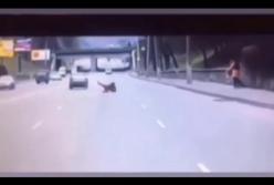 В Кривом Роге парень бросился под автомобиль (видео)