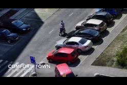 В Киеве жестко проучили "героя парковки" (видео)