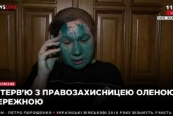 Облили зеленкой мать погибшего нардепа Ирины Бережной (видео)
