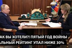 Рейтинг Путіна впав до історичного мінімуму: реалії РФ на п'ятому році війни