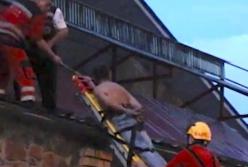 Мужчина пытался покончить с собой и сталкивал патрульного с крыши (видео)