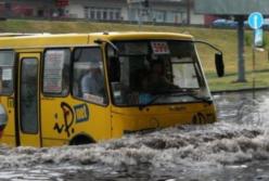 Лужа-рекордсмен на Левобережке в Киеве: из-за мощного ливня вода достает до капотов (видео)