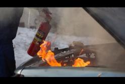 В Одессе машина горе-дрифтера загорелась на ходу (видео)