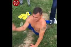 Самосуд над грабителем женщин в Киеве (видео 18+)