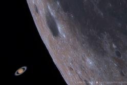 Астроном снял Луну, "глотающую" Сатурн (видео)