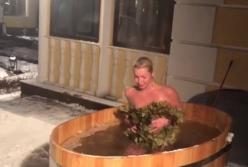 Во льдах: Волочкова голышом в ледяной купели (видео)