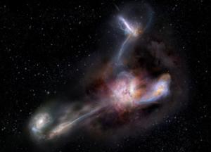 Галактический суперканнибализм: самая яркая галактика Вселенной поглощает одновременно три соседних галактики 