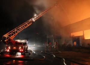 В Киеве из-за пожара на складах загорелось офисное здание (фото, видео)