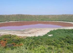 Древнее озеро Лонар в Индии вдруг стало розовым
