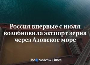 Росія відновила експорт зерна з Азовського моря після тримісячної перерви