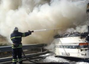 На трассе Киев-Одесса сгорел пассажирский автобус
