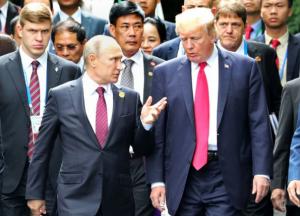 Прыжок в пропасть: появилась яркая карикатура на Путина с Трампом