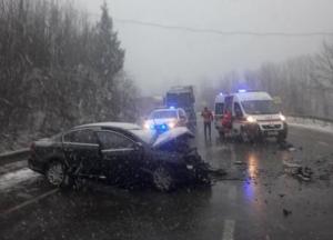На Львовщине столкнулись легковушка и грузовик, трое пострадавших (фото)