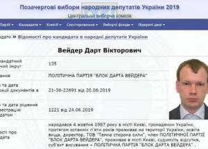 Как выглядит кандидат в ВР Дарт Вейдер (фото)