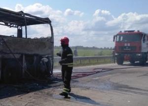 В Житомирской области сгорел пассажирский автобус (фото)
