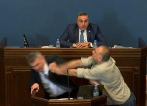 Масова бійка сталась в парламенті Грузії при розгляді закону "про іноагентів" (відео)
