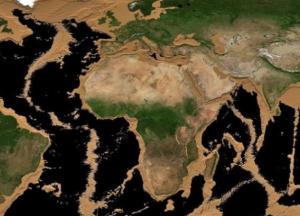 Ученый показал, как выглядела бы Земля без воды океанов (видео)