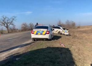 В Запорожской области два полицейских автомобиля попали в массовое ДТП (видео)